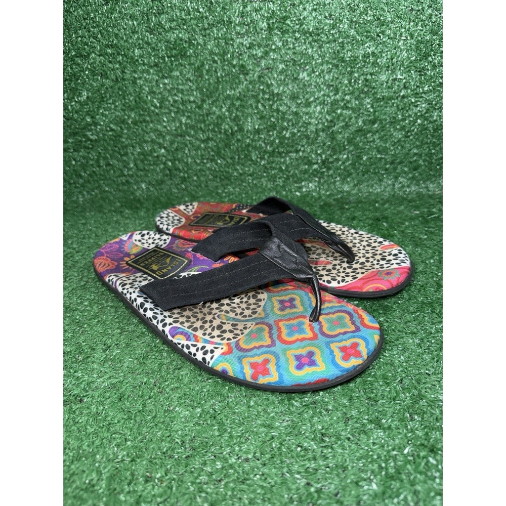 Island Slipper Flip Flops Men Size 10 Made In Oahu Hawaii USA Multicolor - Picture 2 of 9